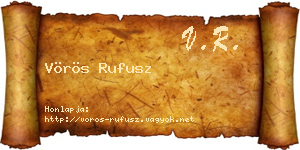Vörös Rufusz névjegykártya